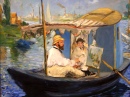 Monet Painting in His Studio Boat