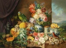 Still Life with Fruit, Flowers and Parrot