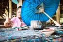 Girl Painting a Handmade Umbrella