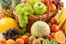 Assorted Fruits in Wicker Basket