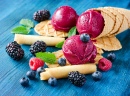 Red Ice Cream with Berries