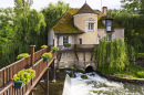 Picturesque Waterfall in Moret-Sur-Loing, France