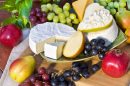Cheese Plate with Grapes and Pears