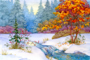The First Snow Watercolor Landscape