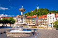 Ljubljana Fountain and Castle, Slovenia