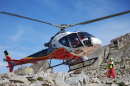 Rescue Helicopter on Adamello Peak, Italy